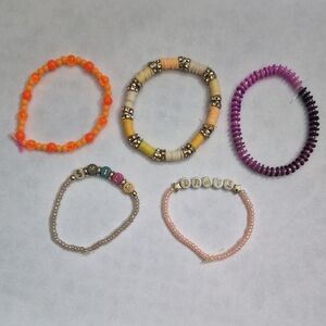 6in Colorful Beaded Bracelet Set